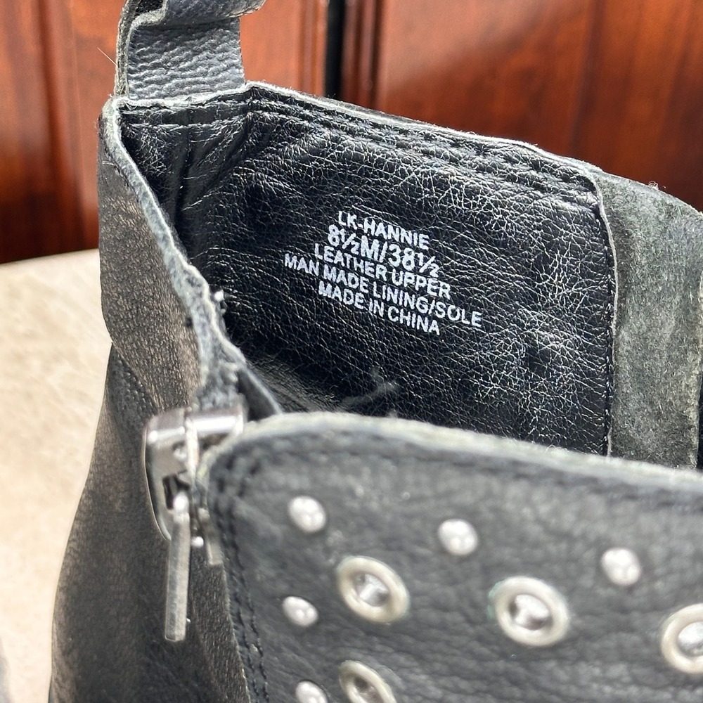Lucky Brand Womens Black Studded Ankle Boots Side Zip Moto Booties 8.5 - Picture 8 of 14